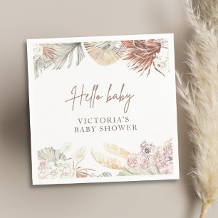 Serviette En Papier Pampas Boho Baby shower élégant Cocktail