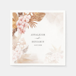 Serviette En Papier Pampas Botanique Grass Terracotta Mariage