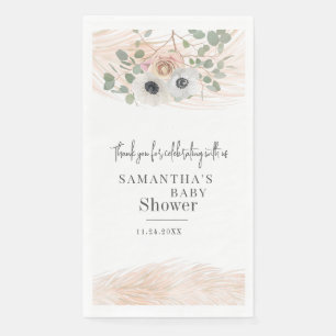Serviette En Papier Pampas Floral Grass Moderne Baby shower Fille