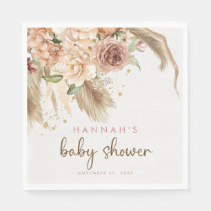 Serviette En Papier Pampas herbe boho baby showers serviettes