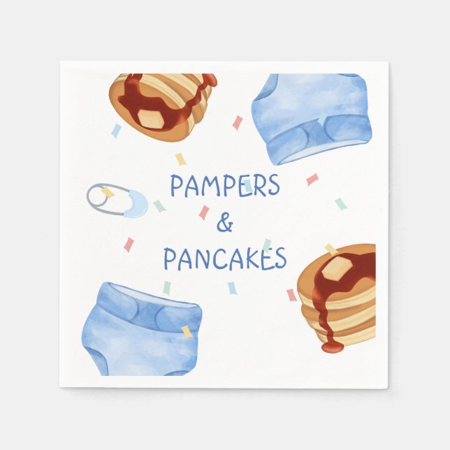 Serviette En Papier Pampers bleus et crêpes (Devant)