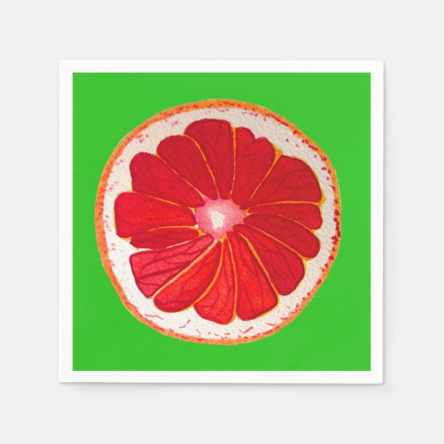 Serviette En Papier Pamplemousse rose mou illustration fruit art (Devant)