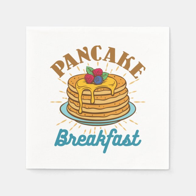 Serviette En Papier Pancake Breakfast Vintage Pancakes Lover (Devant)