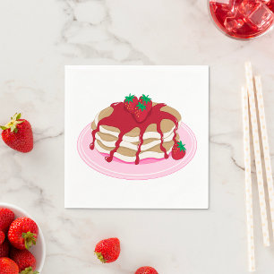 Serviette En Papier Pancakes aux fraises Papier alimentaire savoureux