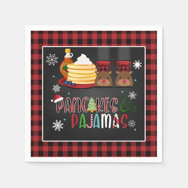 Serviette En Papier Pancakes & Pyjamas Noël fête Napkin (Devant)