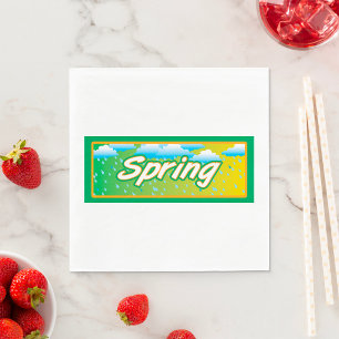 Serviette En Papier Pancarte bannière de printemps