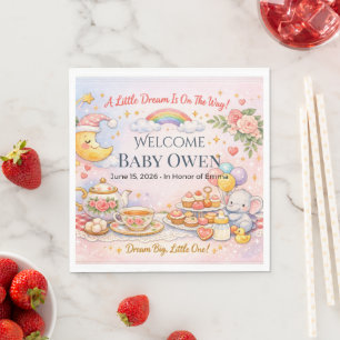 Serviette En Papier Pancarte de Bienvenue pour Baby Shower Tea Party F