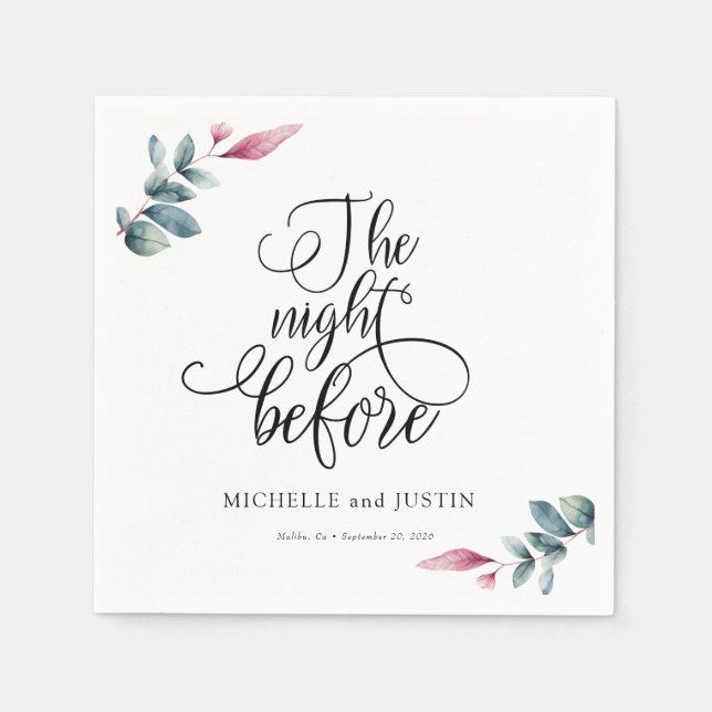 Serviette En Papier Pancarte pour dîner de répétition de script simple (Devant)