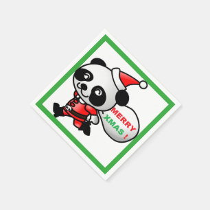 SERVIETTE EN PAPIER PANDA BEAR PÈRE NOËL