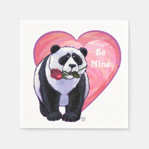 Serviette En Papier Panda Bear Saint Valentin