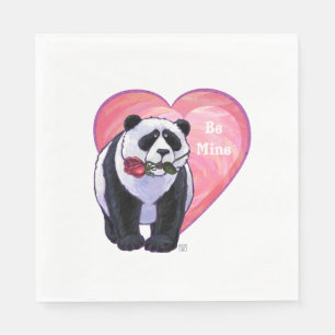 Serviette En Papier Panda Bear Saint Valentin
