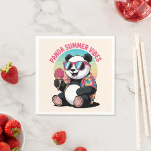 Serviette En Papier Panda Cool Été Glace Enfant