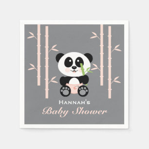 Serviette En Papier Panda en bambou rose dans des serviettes de baby