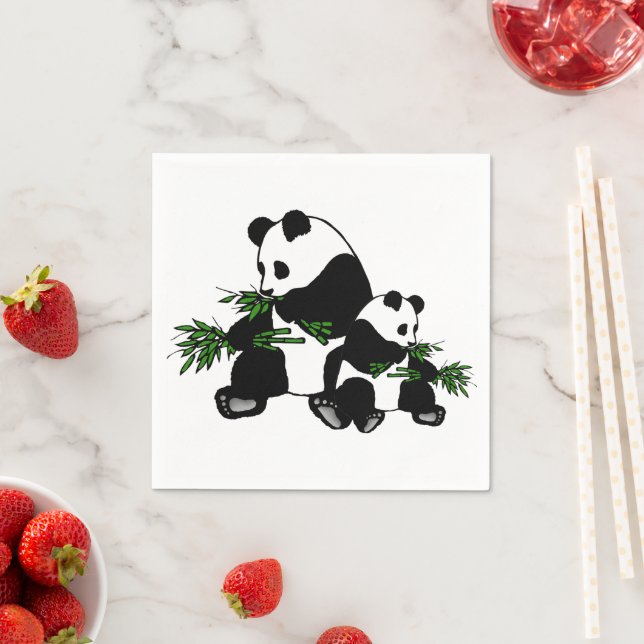 Serviette En Papier Panda en pleine croissance (En situation)