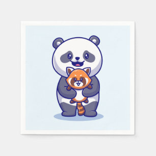 Serviette En Papier Panda et Fox