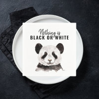 Panda Funky Moderne Noir Et Blanc Avec Citation
