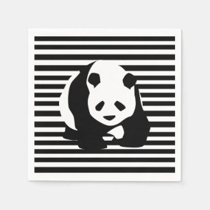 Serviette En Papier Panda géant et rayures