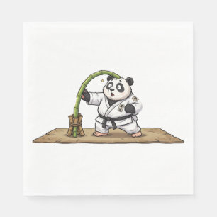 Serviette En Papier Panda Karaté Drôle Échec Arts Martiaux