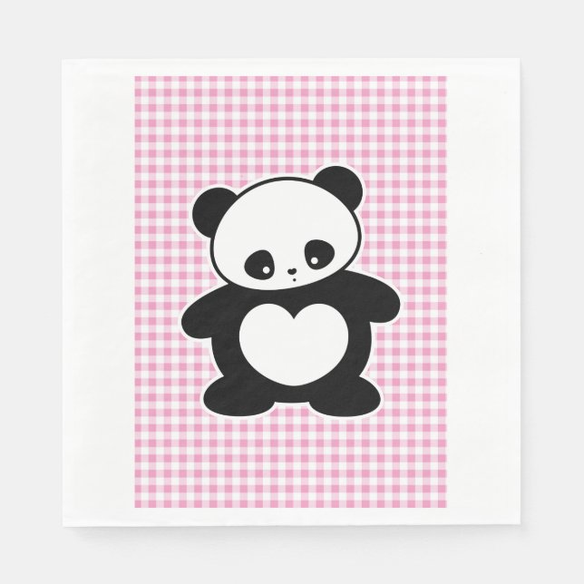 Serviette En Papier Panda Kawaii (Devant)