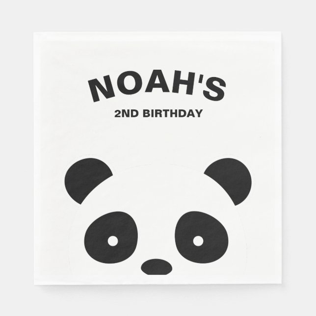 Serviette En Papier Panda Papier serviettes, Panda fête d'anniversaire (Devant)