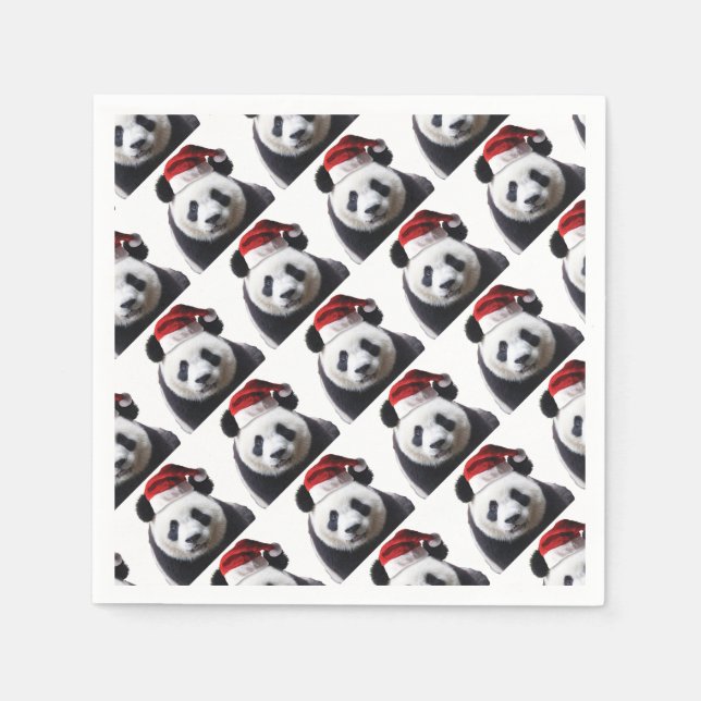 Serviette En Papier Panda-Père Noël-2 (Devant)