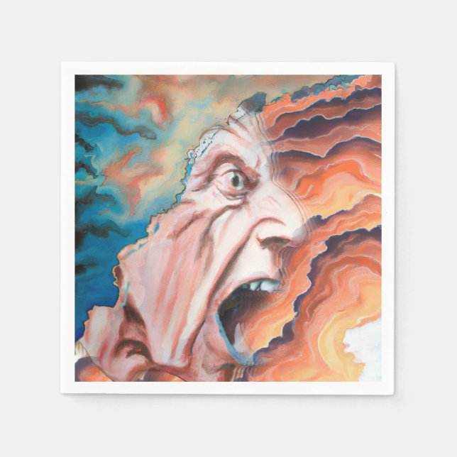 Serviette En Papier Panic Waves peinture à l'huile (Devant)