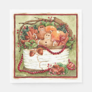 Serviette En Papier Panier de pain d'épice de campagne Napkin