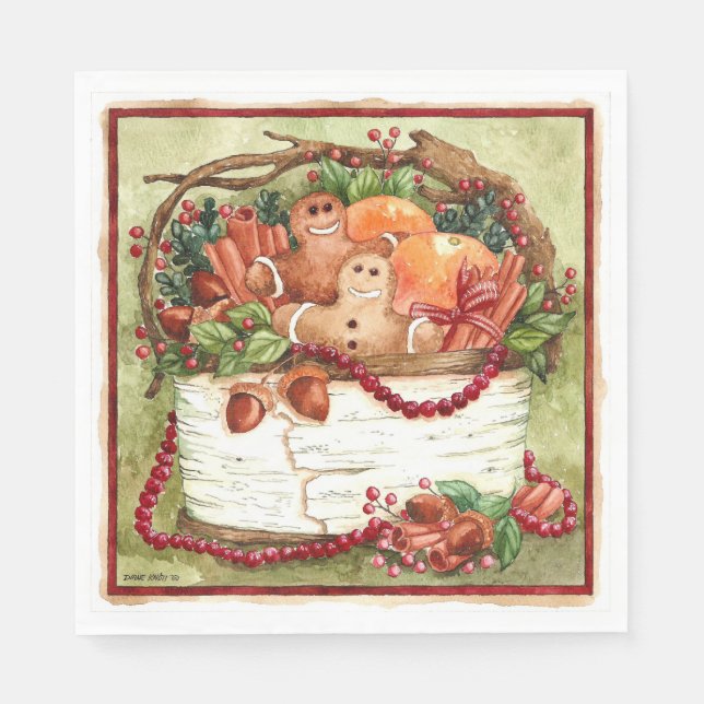 Serviette En Papier Panier de pain d'épice de campagne Napkin (Devant)