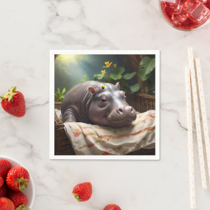 Serviette En Papier **"Panier de rêves : une petite sieste de bébé hip