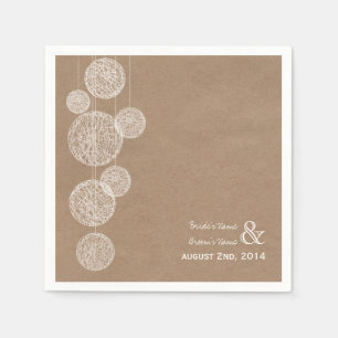 Serviette En Papier Panier Inspiré Twine Globes Mariage serviettes