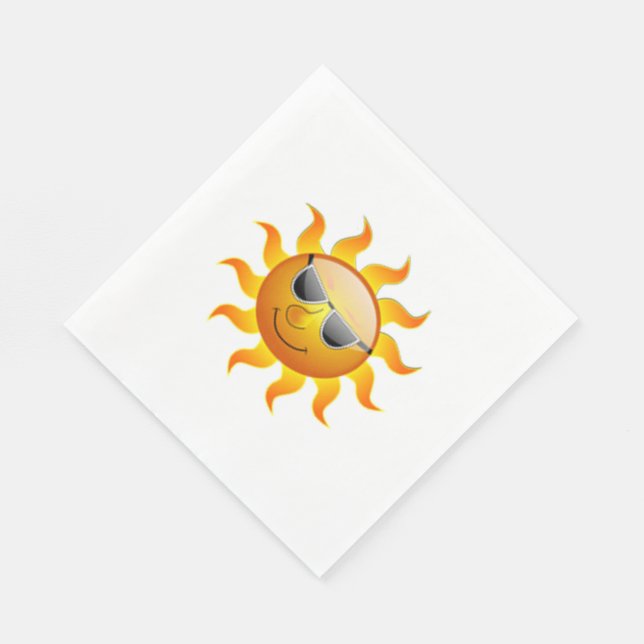 Serviette En Papier Panier repas blanc standard Napkin/Sun (Coin)