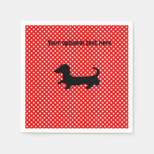 Serviette En Papier Paniers à papier rouge et blanc Dachshund