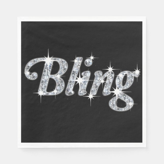 Serviette En Papier Paniers-Déjeuners Avec Faux Diamond Bling Design (Devant)