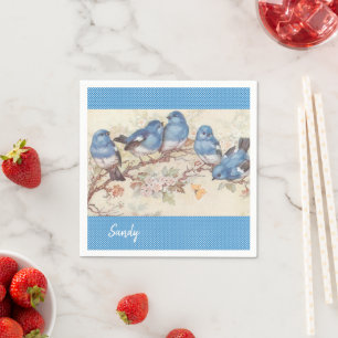 Serviette En Papier Paniers en papier, oiseaux Vintages