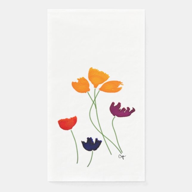 Serviette En Papier Paniers Floraux lumineux (Devant)
