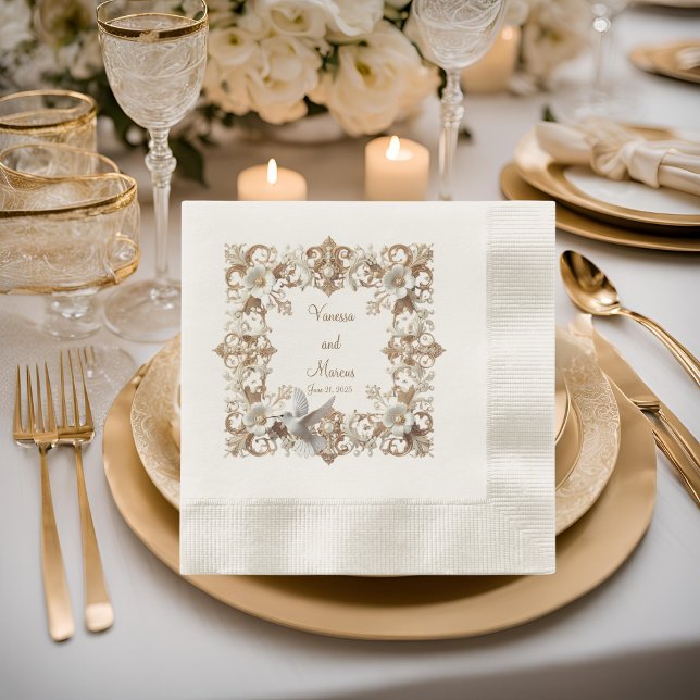Serviette En Papier Paniers repas blanc coincé de colibri (Créateur téléchargé)