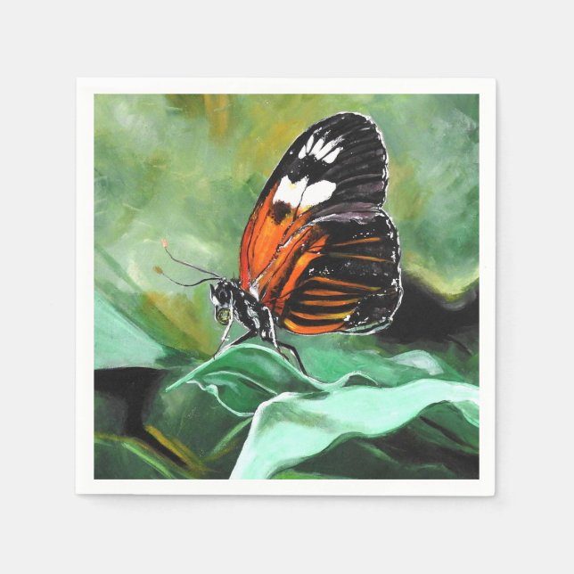 Serviette En Papier Paniers-repas - Conception papillon (Devant)