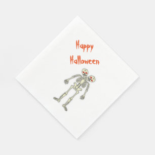 Serviette En Papier Paniers repas standard blanc Napkin/Skeletons