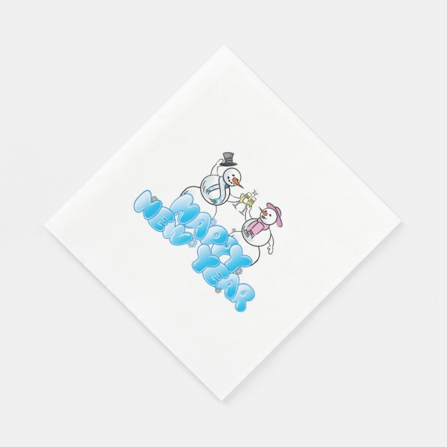 Serviette En Papier Paniers repas standard blanc/Snowmen (Coin)