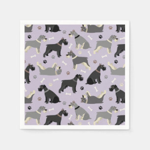Serviette En Papier Paniers Schnauzer et serviettes d'os