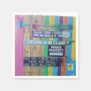 Serviette En Papier Panneau coloré Welcome Island Carribean