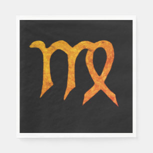 Serviette En Papier Panneau d'astrologie Gold Virgo personnalisé