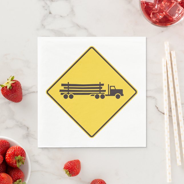 Serviette En Papier Panneau d'avertissement de camion de débardage Séc (Créateur téléchargé)