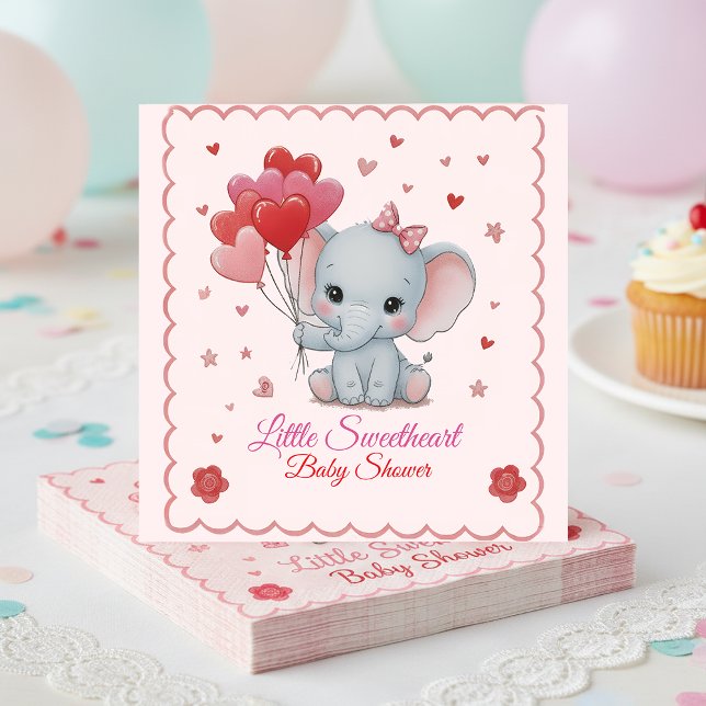 Serviette En Papier Panneau de bienvenue pour Baby Shower éléphant ros (Créateur téléchargé)