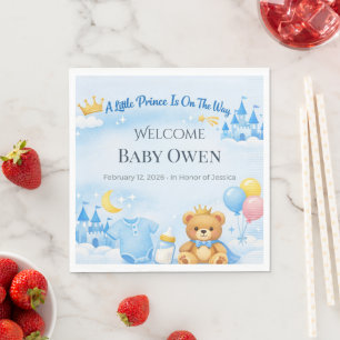 Serviette En Papier Panneau de Bienvenue pour la Baby Shower du Prince