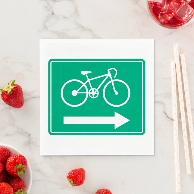 Serviette En Papier Panneau de direction flèche droite voie cyclable v (Créateur téléchargé)