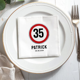 Serviette En Papier Panneau de limitation de vitesse pour 35e annivers