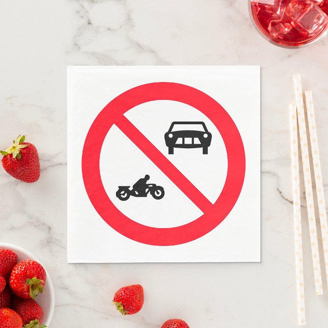 Serviette En Papier Panneau de signalisation 'Aucun véhicule' (Créateur téléchargé)