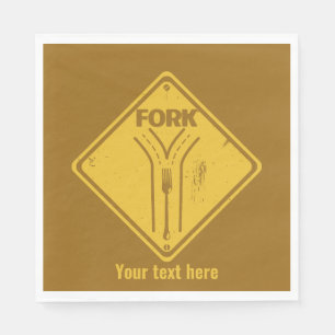 Serviette En Papier Panneau de signalisation drôle de bifurcation de r