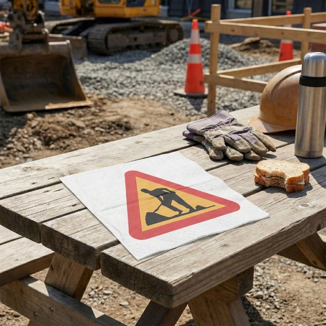 Serviette En Papier Panneau de signalisation routière Avertissement de (Créateur téléchargé)